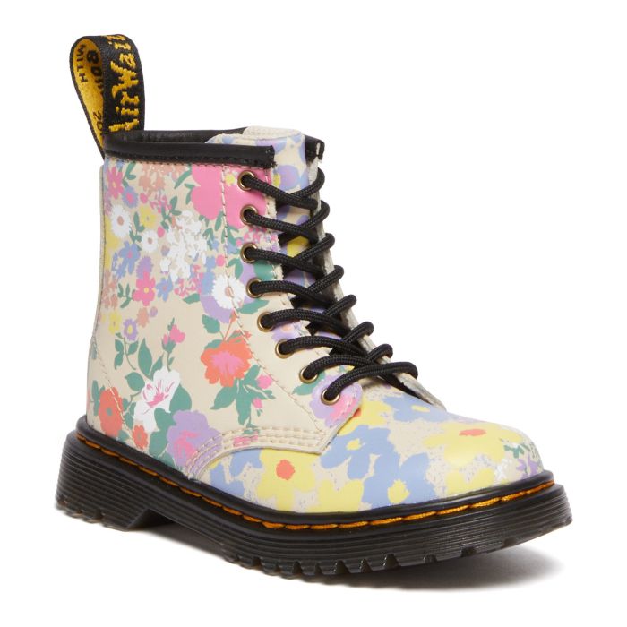 Dr. Martens Infants Floral K Hydro Boots (Beige)